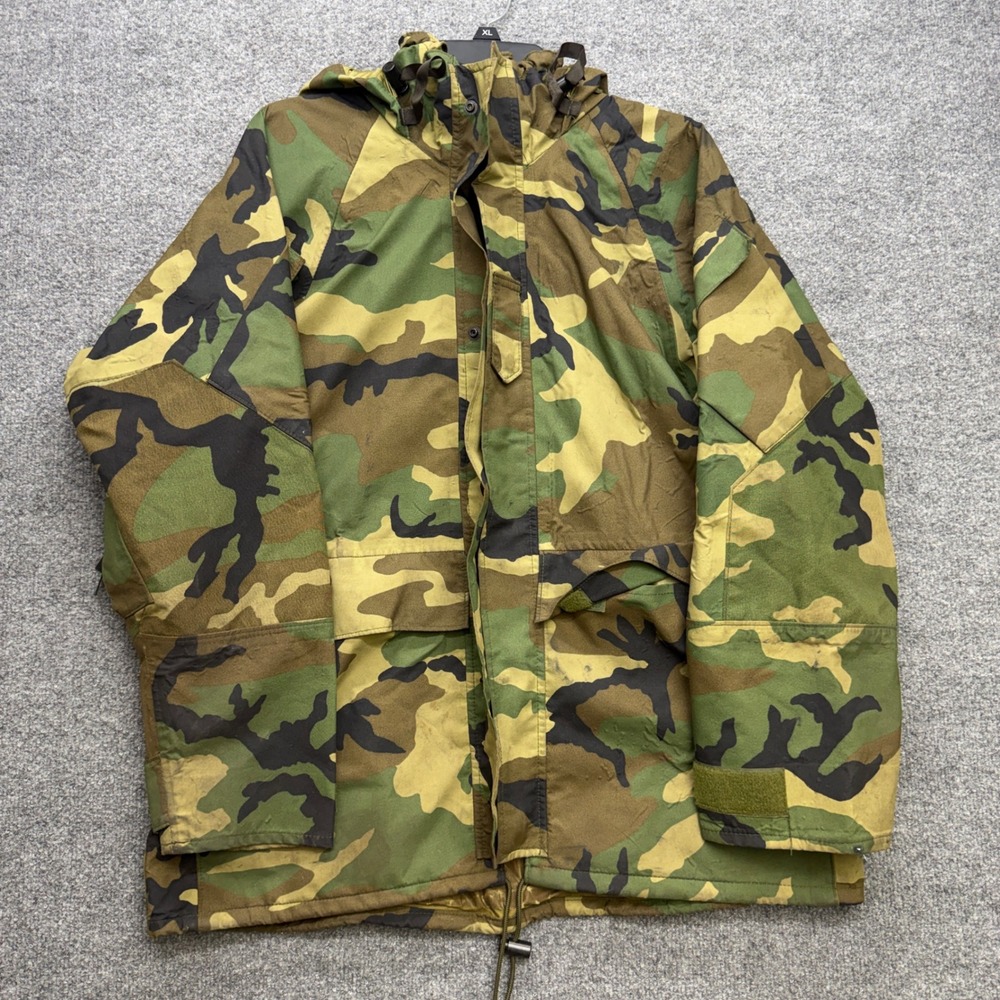 USMC ECWCS Gen 1 Woodland Camo Parka Tennier Industries XL 1996 Jacket